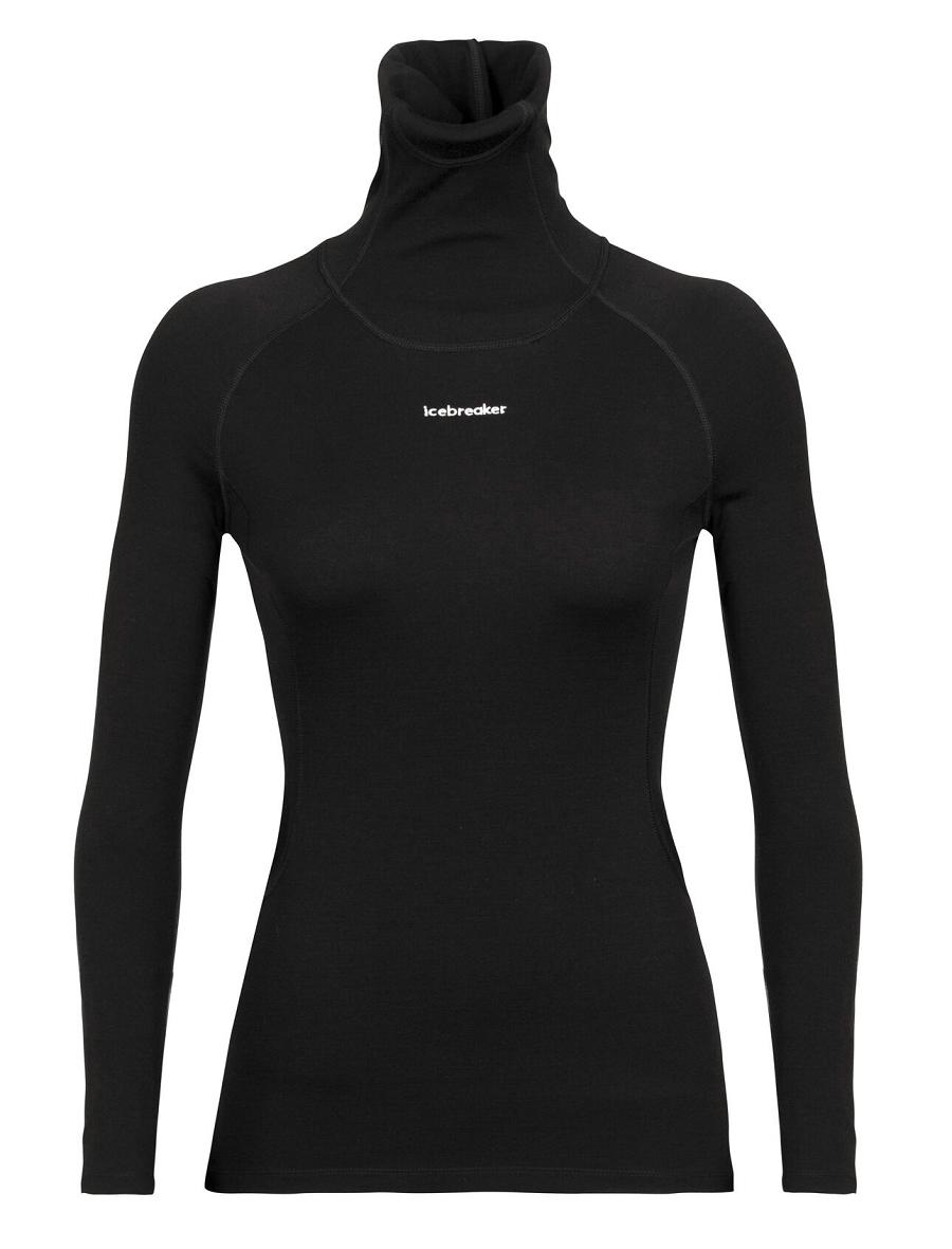 Base Layers Icebreaker MerinoFine™ Long Sleeve Roll Neck Femme Noir | FR 1896XYUF